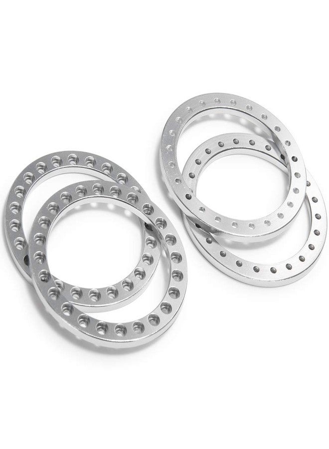 MORFUM 4PCS Aluminum Alloy 1.9" Beadlock Rings Replacement Wheel Rim Beadlock Ring for 1/10 Axial SCX10 90046 TRX4 RC Crawler Car 1.9" Beadlock Wheels Replacement Ring (Silver) - Image 1